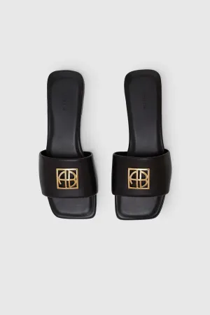 Anine Bing - Ria Slides Monogram Sandal in Black