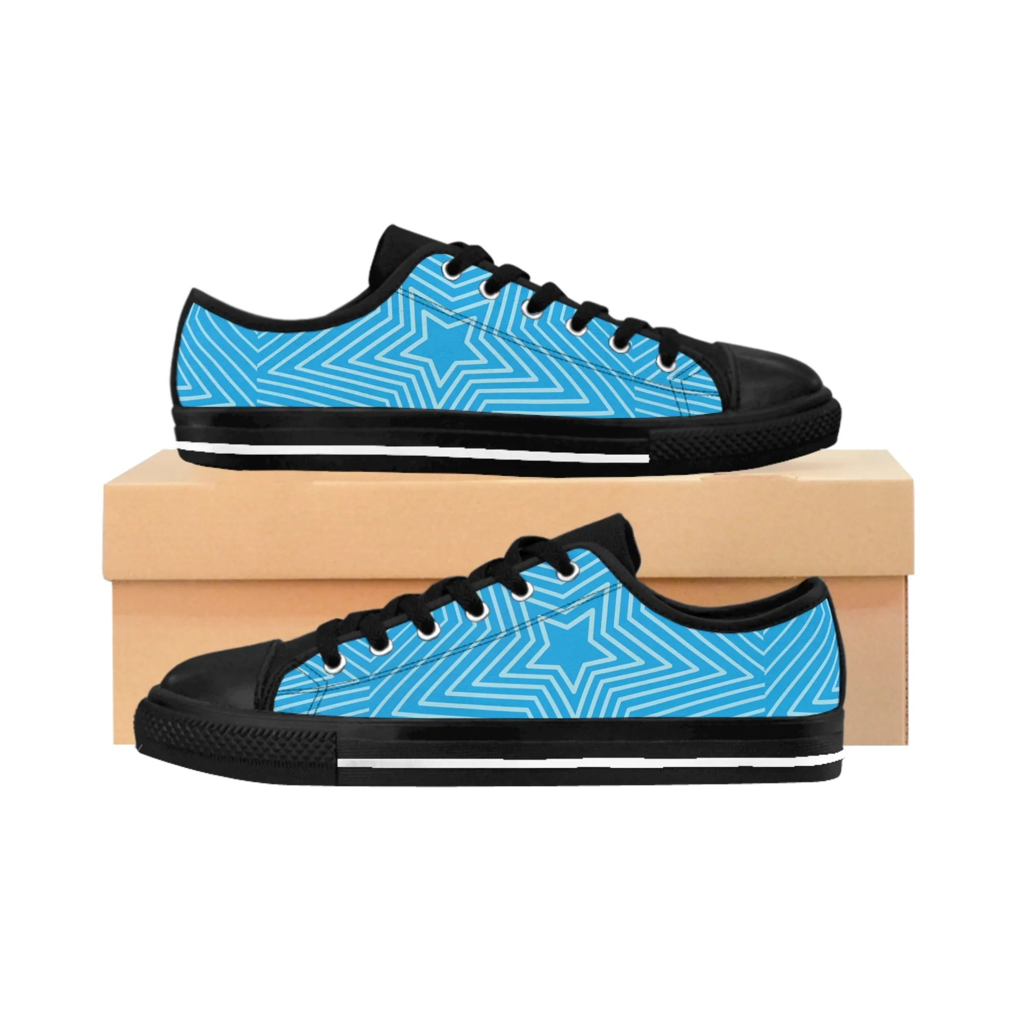 Blue Background with Stars Women's Sneakers