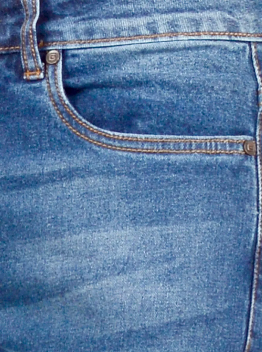 Blue Washed Narrow Fit Jeans | Greenfibre