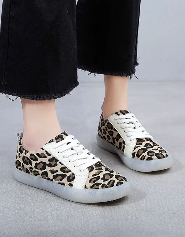 Canvas Print Women's Leopard Casual Shoes