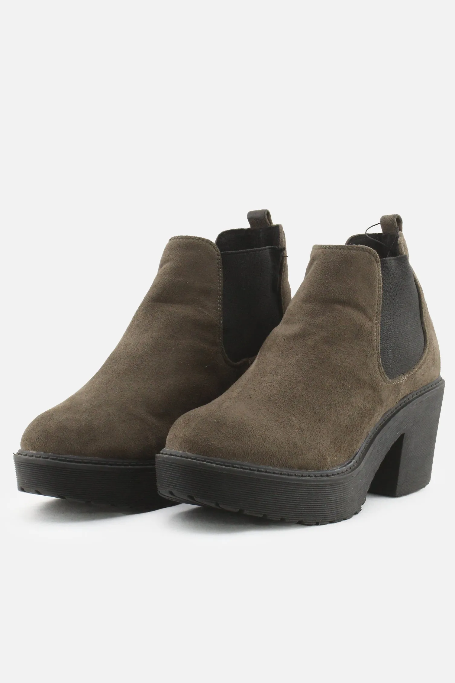 Corina Stretchable Block Heels Ankle Boots | Suede