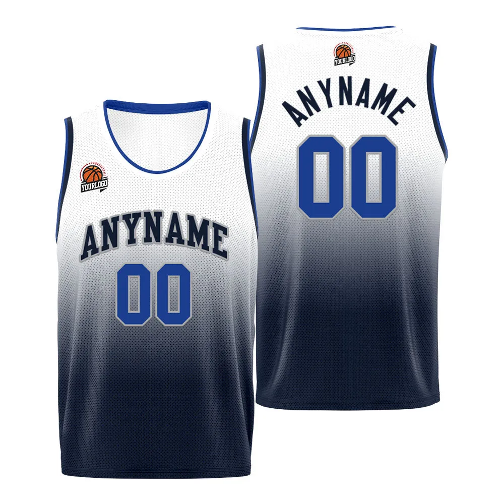 Custom Basketball Jersey Personalized Stitched Team Name Number Logo Royal&Navy