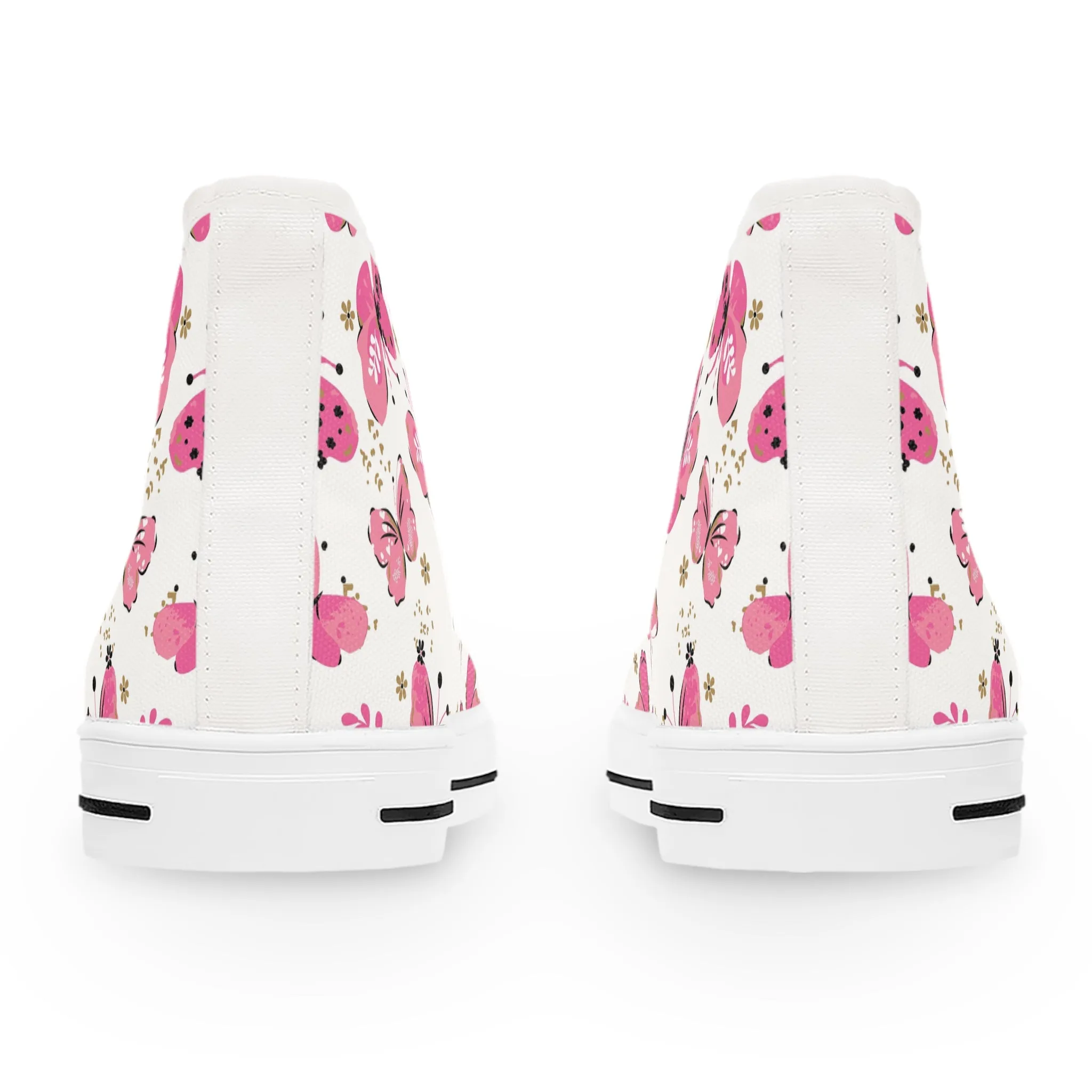 Cute Pink Butterflies Women's High Top Sneakers