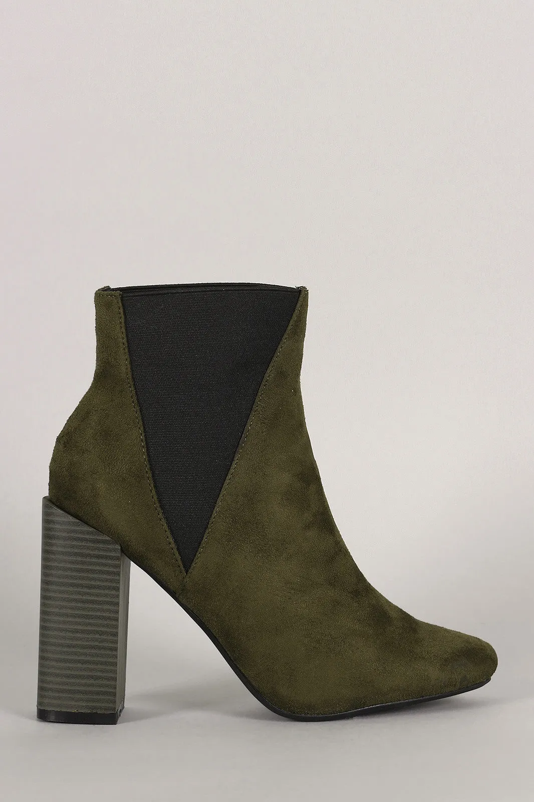 Elastic Gores Chunky Heel Booties