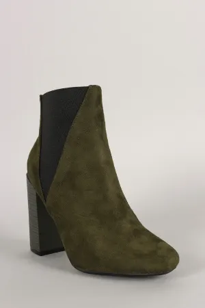 Elastic Gores Chunky Heel Booties