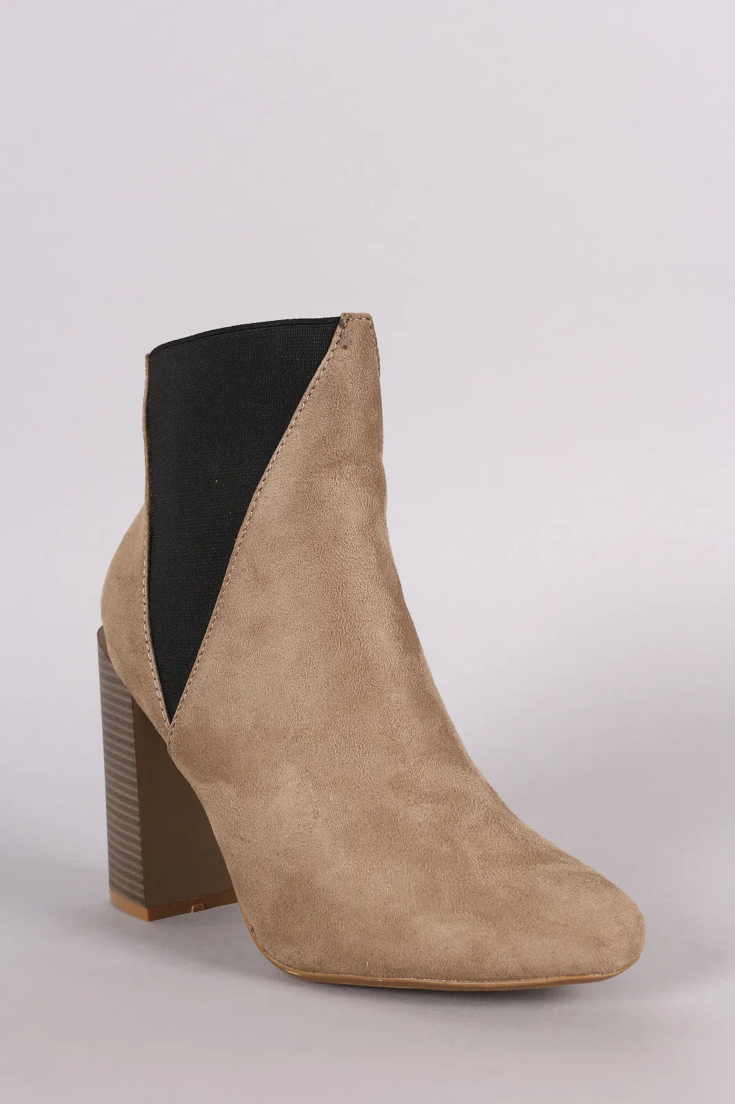 Elastic Gores Chunky Heel Booties