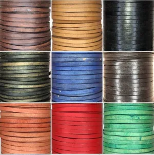 Flat 5mm Real Genuine Craft Jewellery Leather String Cord Lace Thong 50m