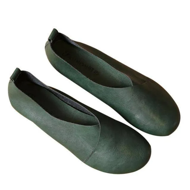 Genuine Cow Leather Hand-sewn Loafers