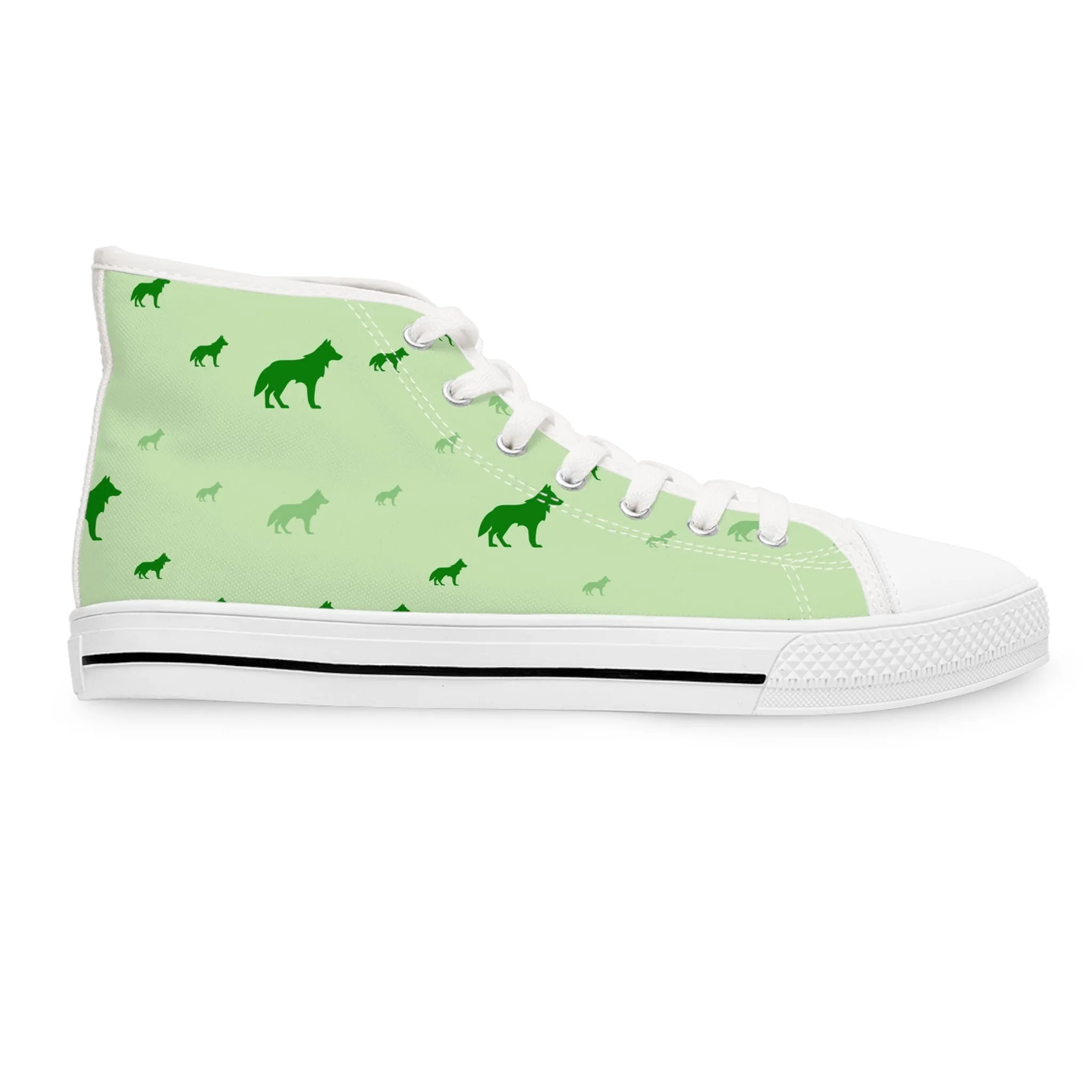 Green Wolf Women's High Top Sneakers