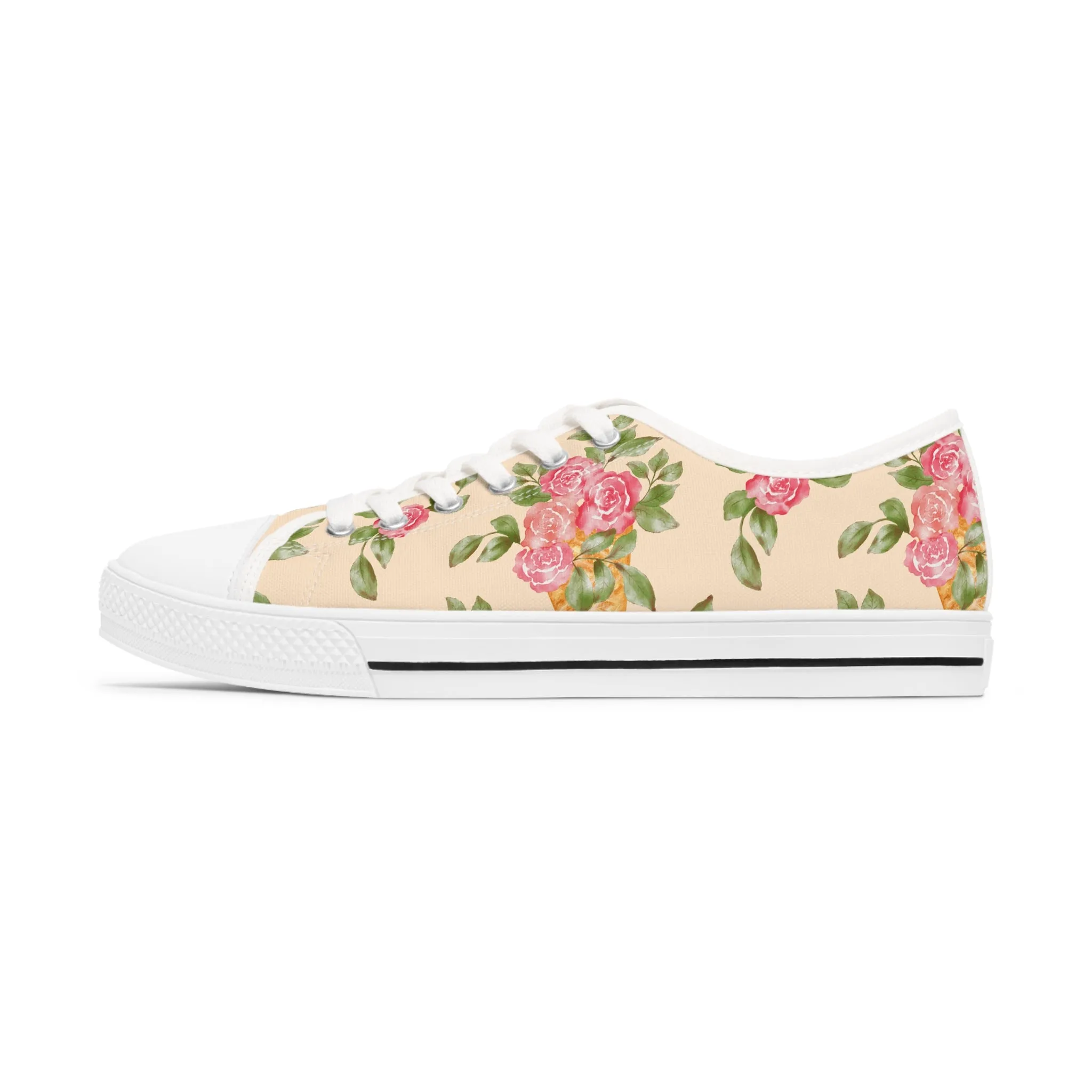 Ice Cream Waffle Cone Bouquet Women's Low Top Sneakers