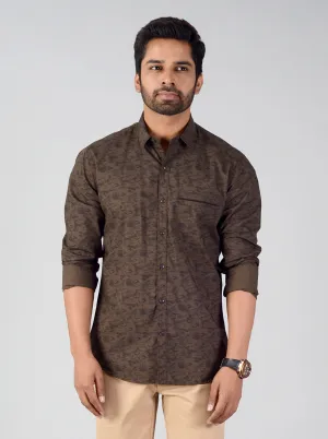 Ivy Green Printed Slim Fit Casual Shirt | Greenfibre