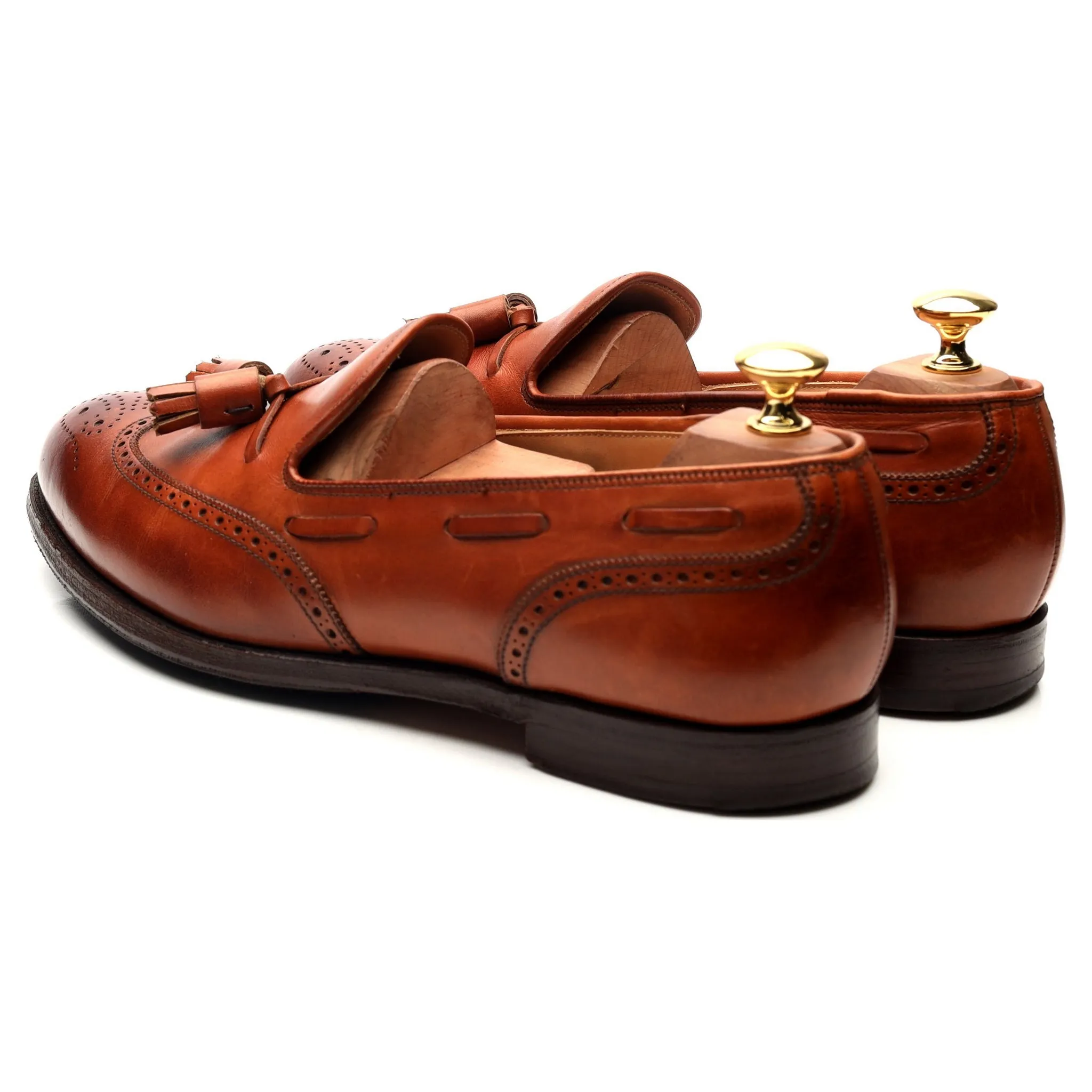 'Lichfield 2' Tan Brown Leather Tassel Loafers UK 9 E