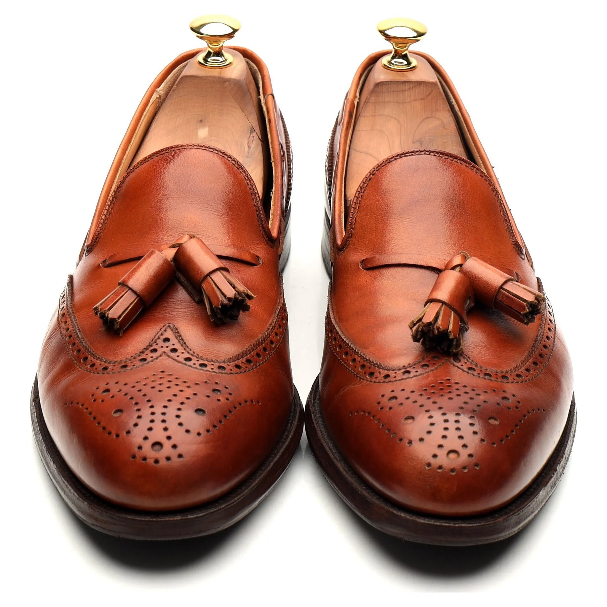 'Lichfield 2' Tan Brown Leather Tassel Loafers UK 9 E