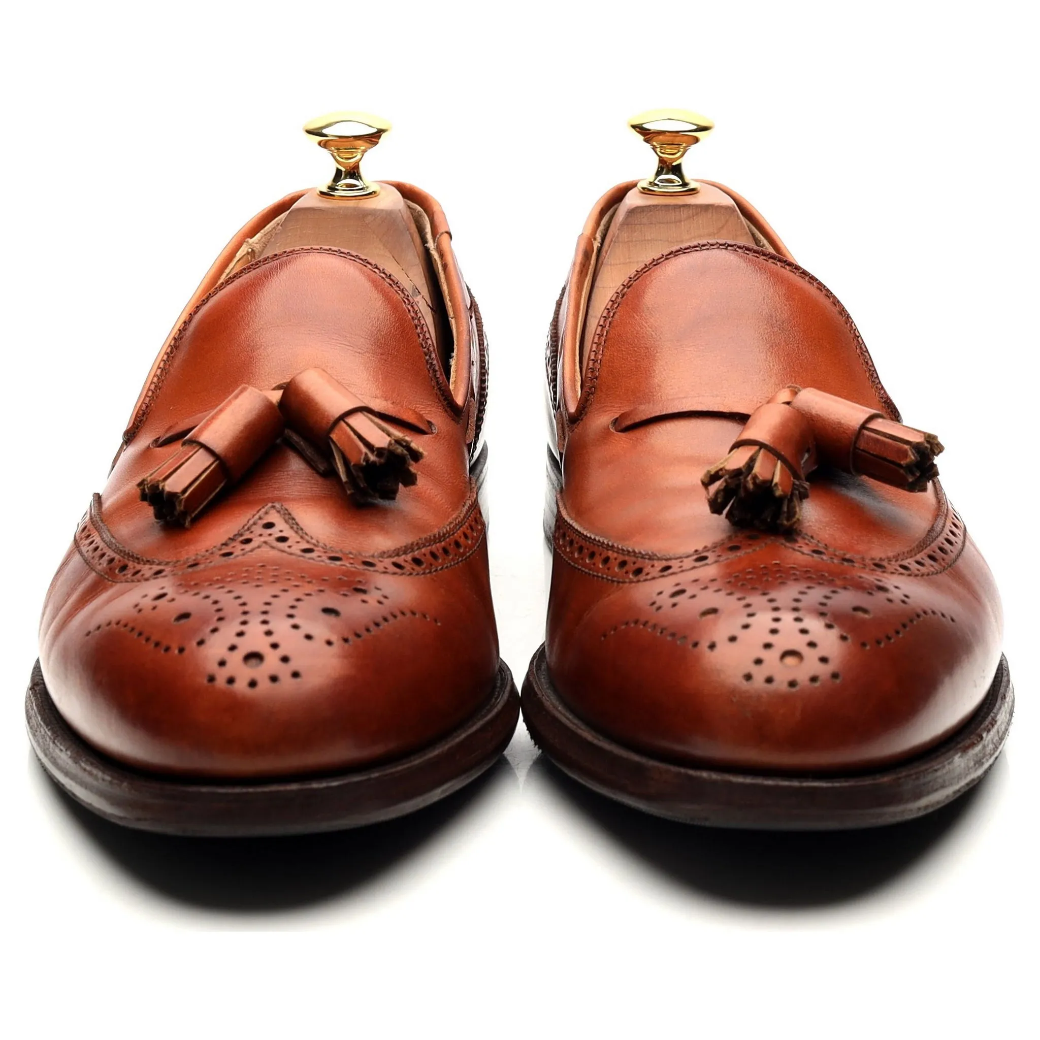 'Lichfield 2' Tan Brown Leather Tassel Loafers UK 9 E