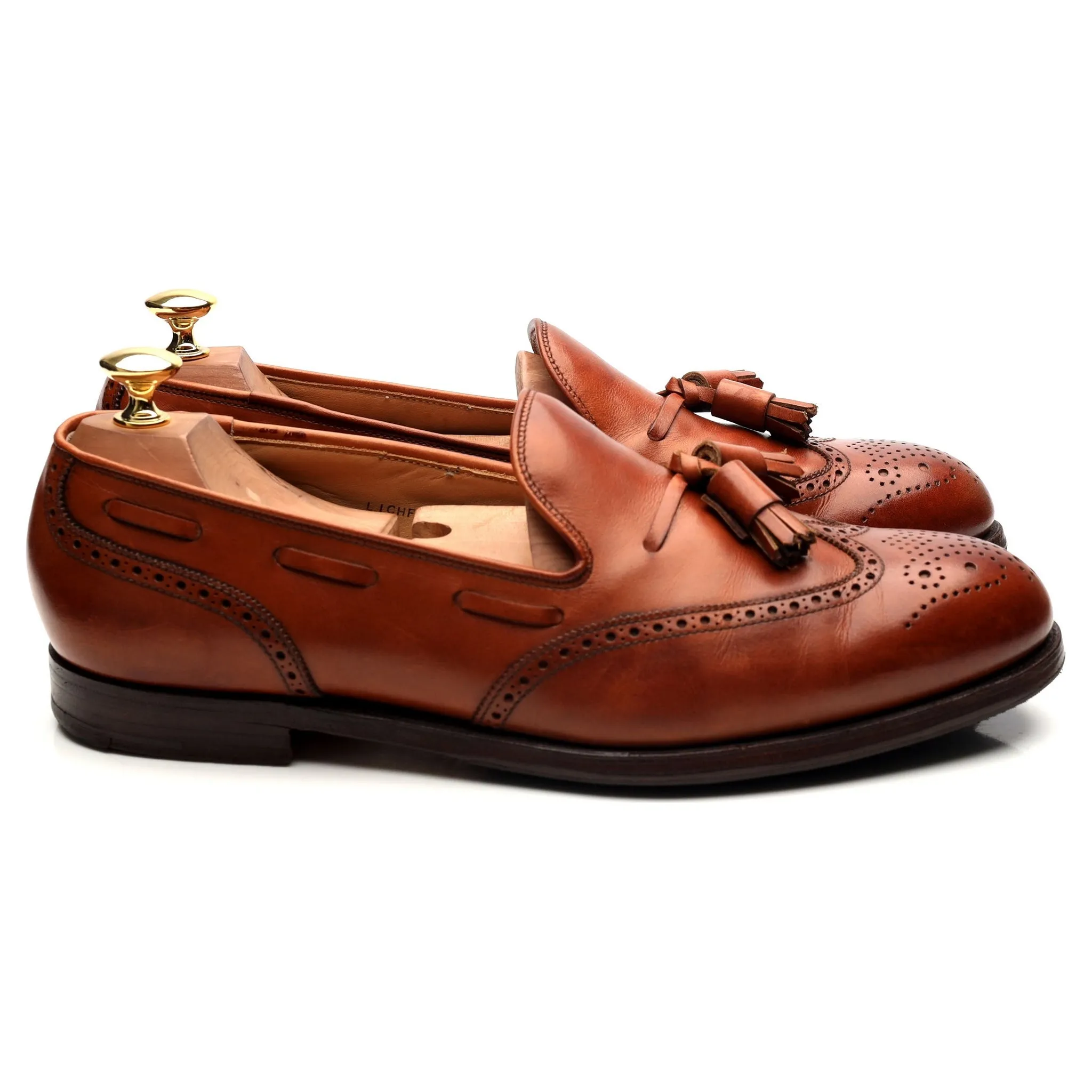 'Lichfield 2' Tan Brown Leather Tassel Loafers UK 9 E