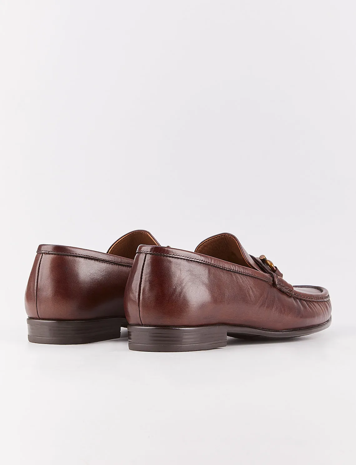 Men Brown Genuine Leather Bit Loafers