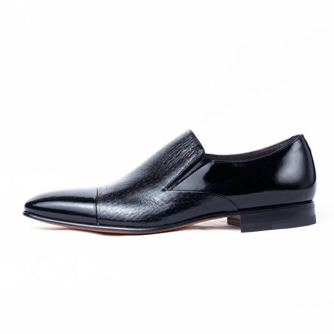 MORESCHI - Metz Calfskin and Peccary leather loafers - Black