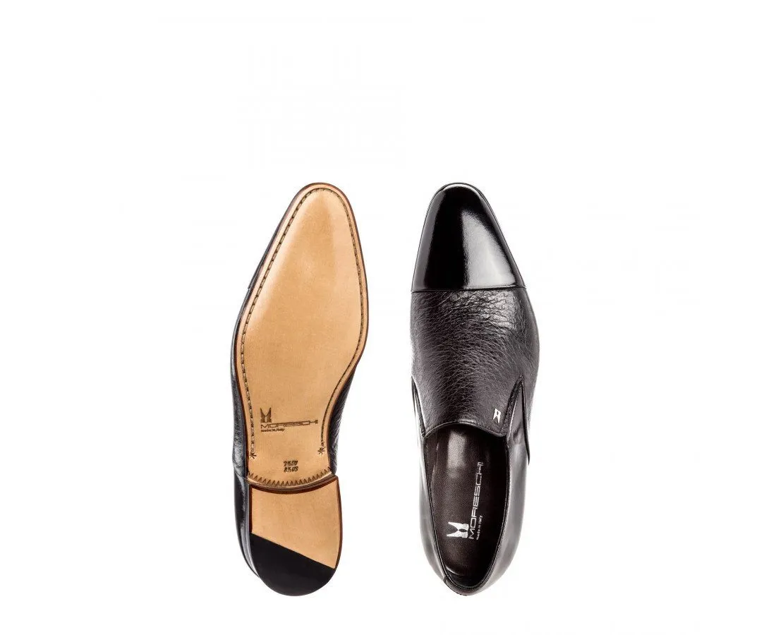 MORESCHI - Metz Calfskin and Peccary leather loafers - Black