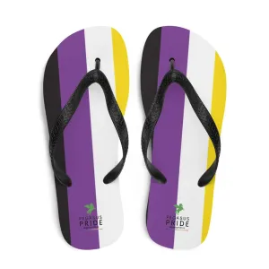 Nonbinary Enby Pride Flag Flip-Flops Sandals