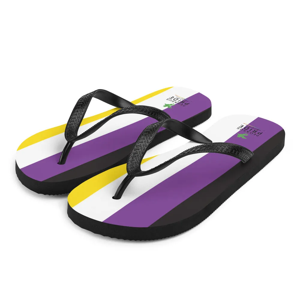 Nonbinary Enby Pride Flag Flip-Flops Sandals