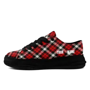 Personalized Lattice Sneaker, Custom Canvas with Plaid Shoes, Gift for Back to School