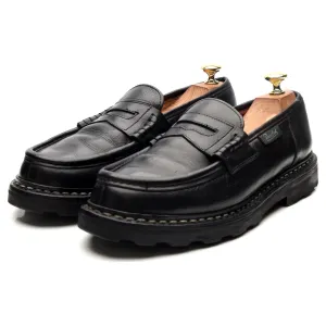 'Reims' Black Leather Loafers UK 8.5