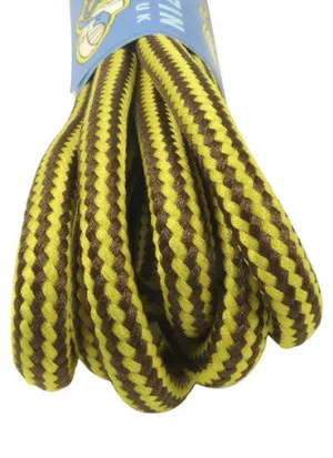 Round Strong Yellow and Brown Laces - 5mm wide