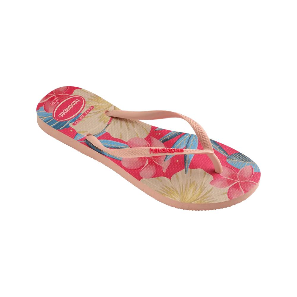 Slim Floral Flip Flops