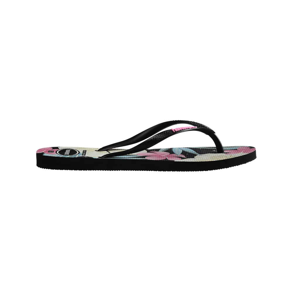 Slim Floral Flip Flops