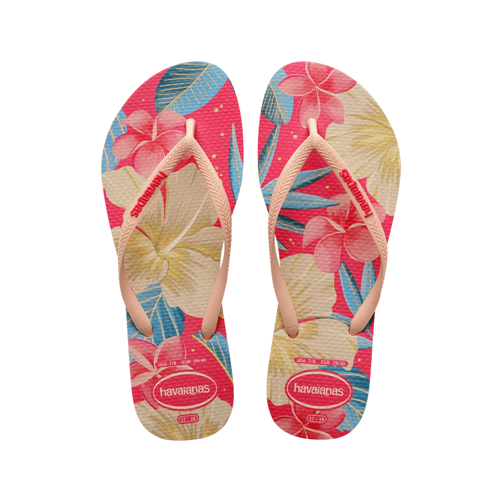 Slim Floral Flip Flops