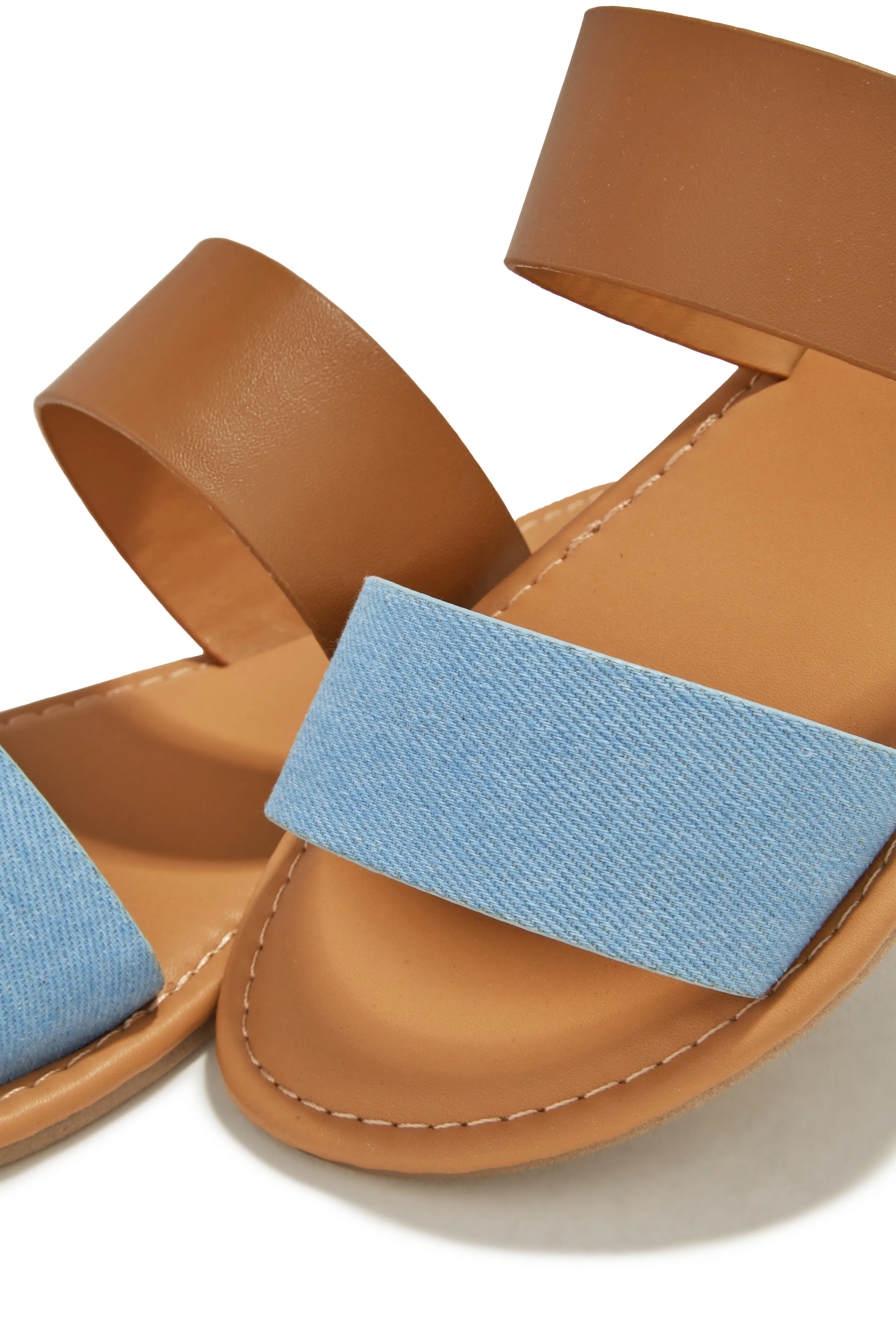 Spring Breaker Flat Slip On Sandals - Denim