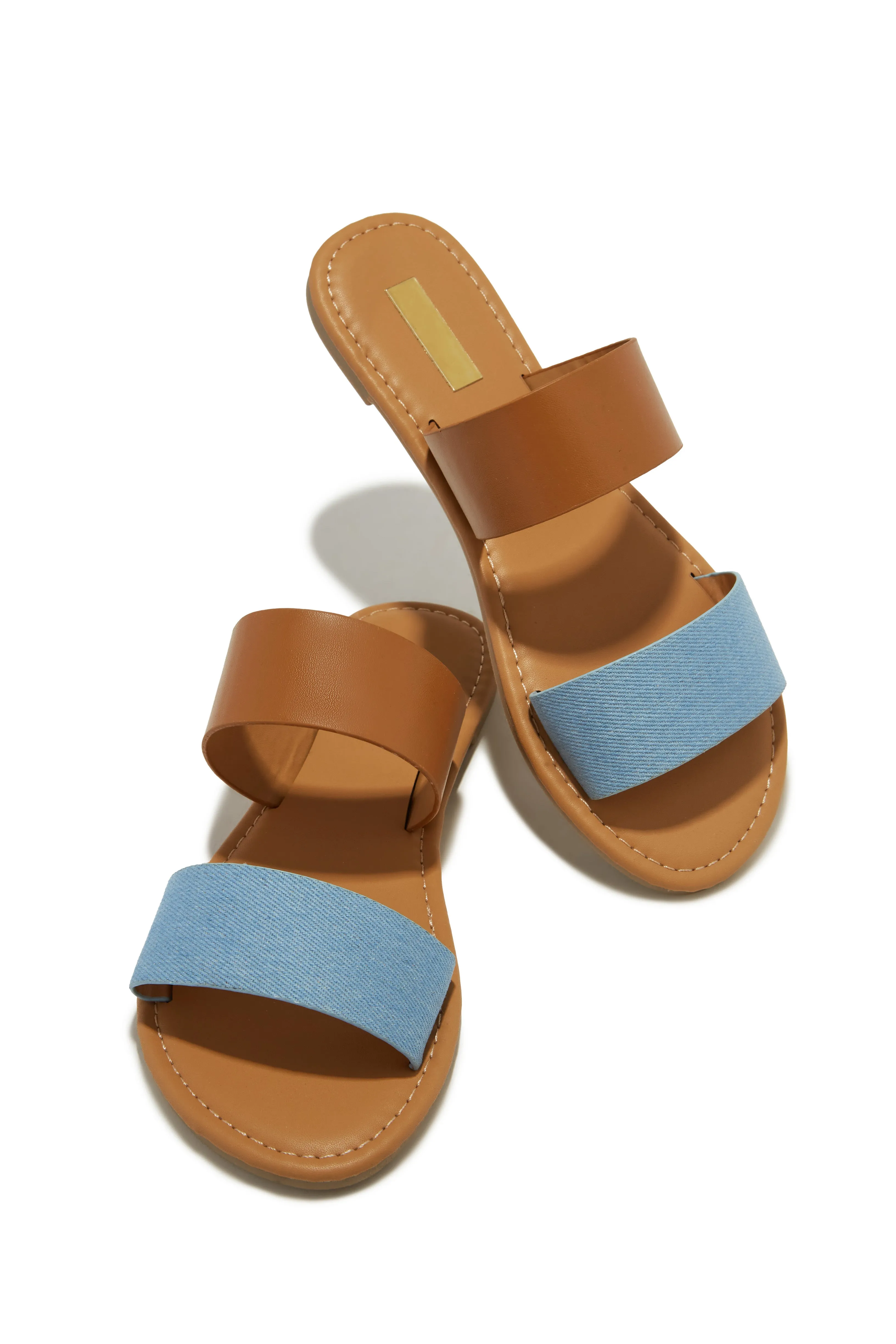 Spring Breaker Flat Slip On Sandals - Denim