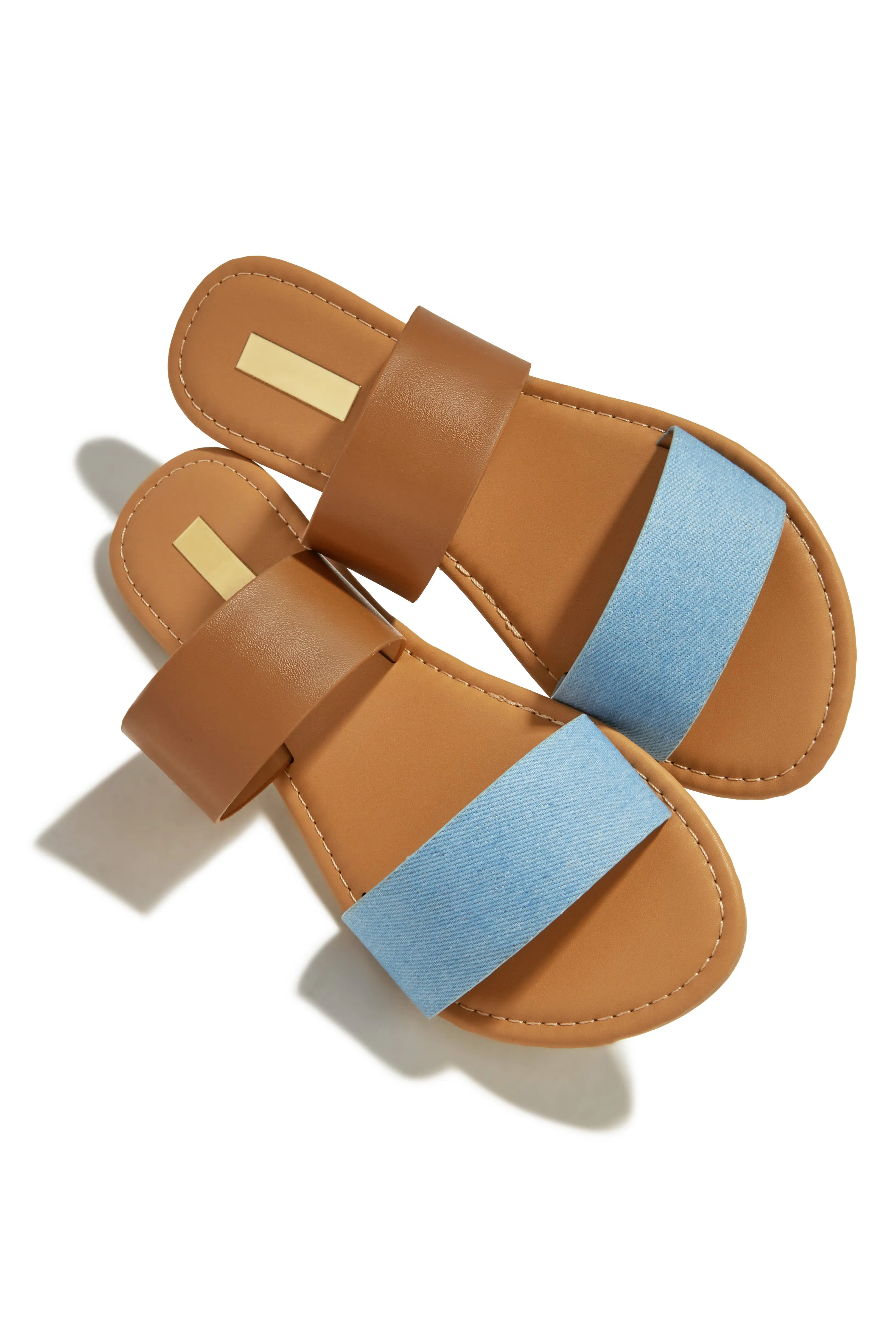 Spring Breaker Flat Slip On Sandals - Denim