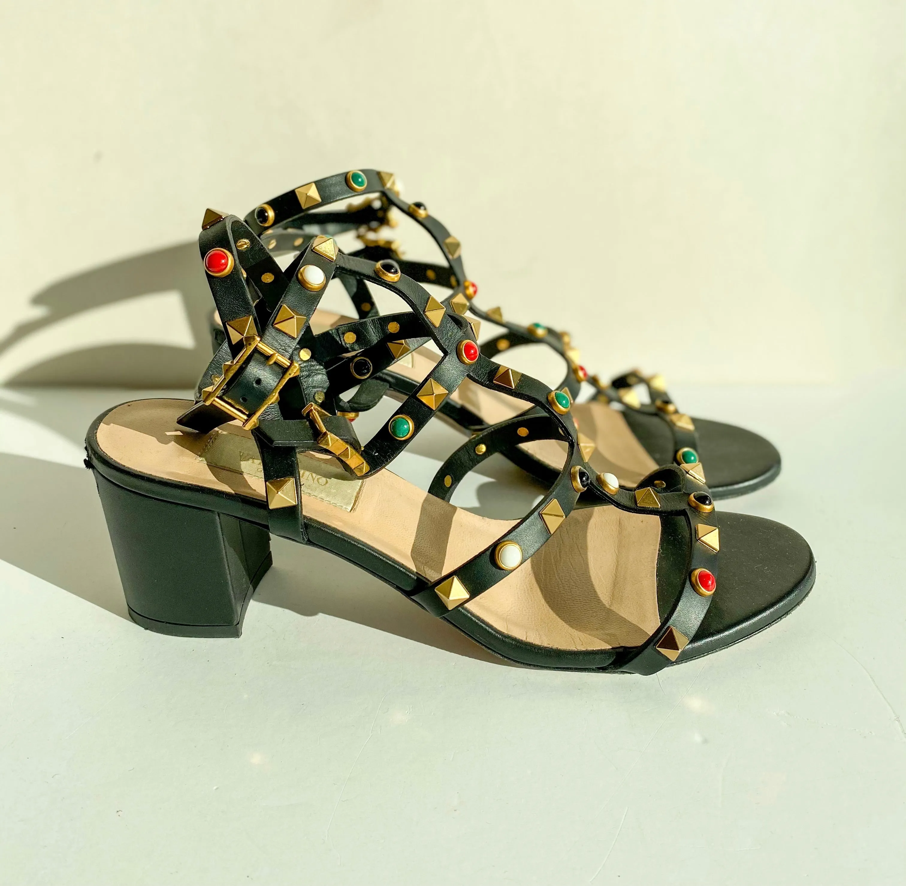 Valentino Color Rockstud Gladiator Sandals