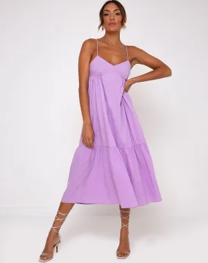 Xier Midi Dress in Lilac